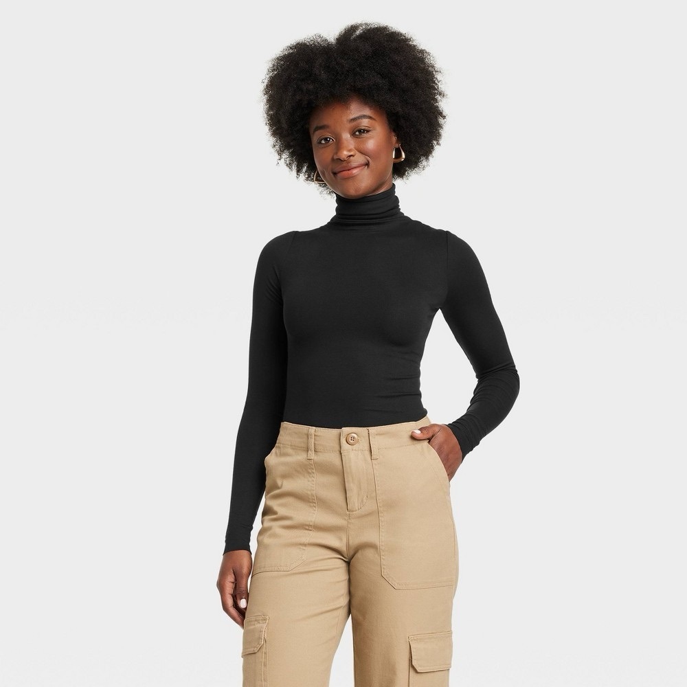 Universal Thread Black Turtleneck Long Sleeve Top